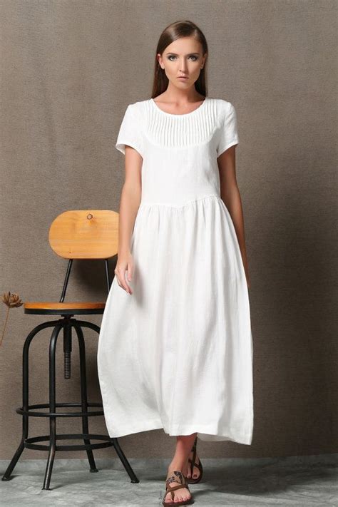 Linen Dress For Women Casual Dresslinen Maxi Dress With Pockets