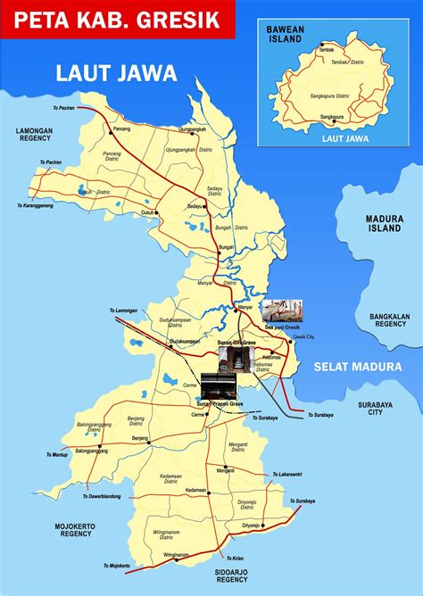 Peta Kabupaten Gresik, Jawa Timur | Sejarah Indonesia, Peta Dunia