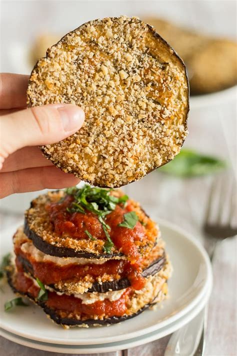 baked eggplant parmesan stacks vegan yumminess