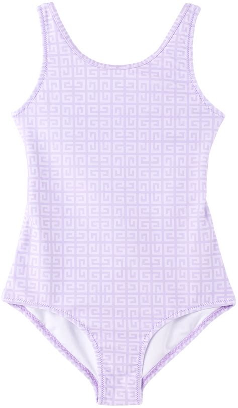 Givenchy Kids Purple Printed One Piece Swimsuit Givenchy
