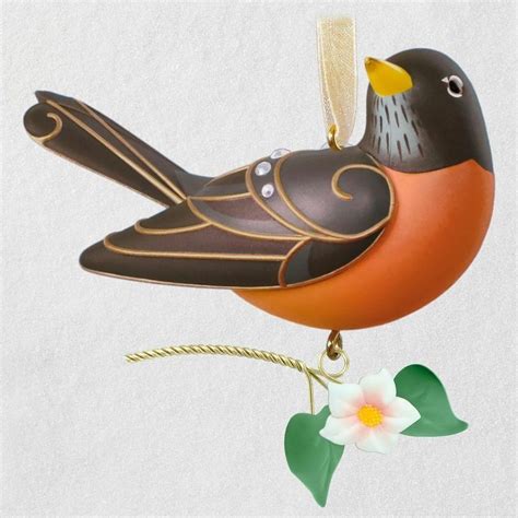 2018 Hallmark Beauty Of Birds Robin Keepsake Ornament Plastic Christmas