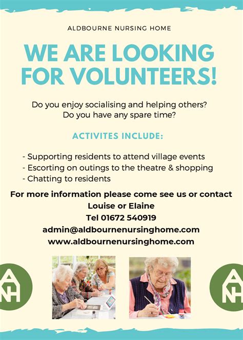 We Are Looking For Volunteers Aldbourne Nursing Home