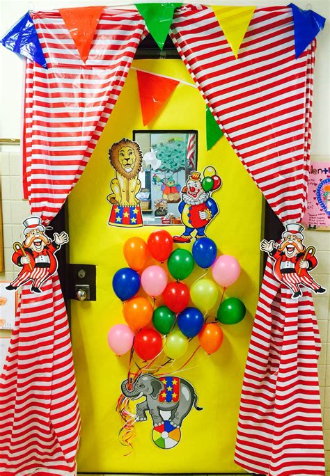 Circus Theme Classroom Door School Spirit Curtain Balloons Pennant