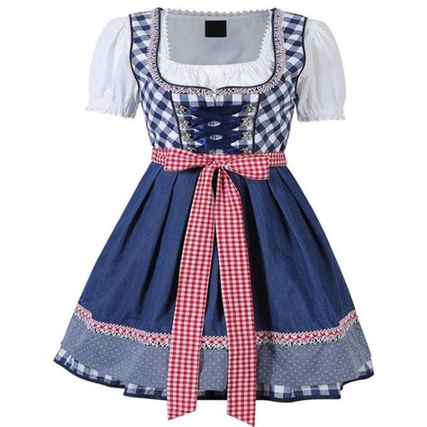 Dirndl Dress German Oktoberfest Bavarian Beer Wench Costume Maid Outfit Fancy In Sexy Costumes