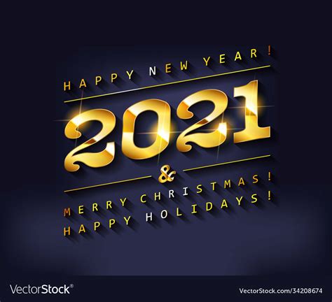 Happy New Year 2021 Royalty Free Vector Image Vectorstock