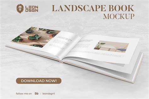 Download Free Landscape Book Mockup - Free Design Resources