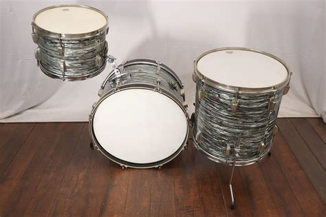 Ludwig Blue Oyster Pearl New Yorker 3pc Drum Kit Set Vintage 1960s 13