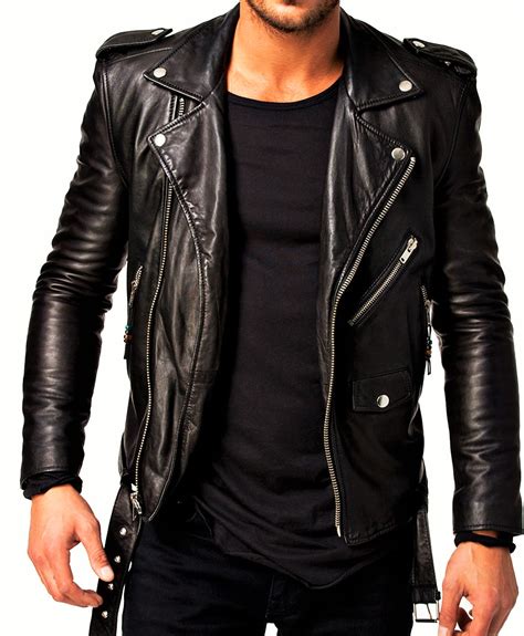 Black Stylish Leather Jacket For Men Dr 9011 Dinerobe