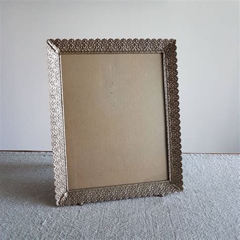 8 X 10 Gold Metal Picture Frame W Ornate Floral Design Hollywood
