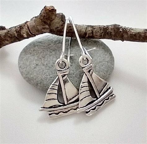 Sail Boat Earrings Silver Sailboat Earrings Etsy