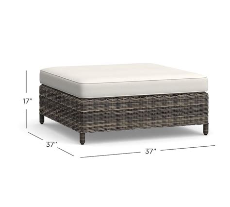 Torrey All Weather Wicker Sectional Ottoman Pottery Barn