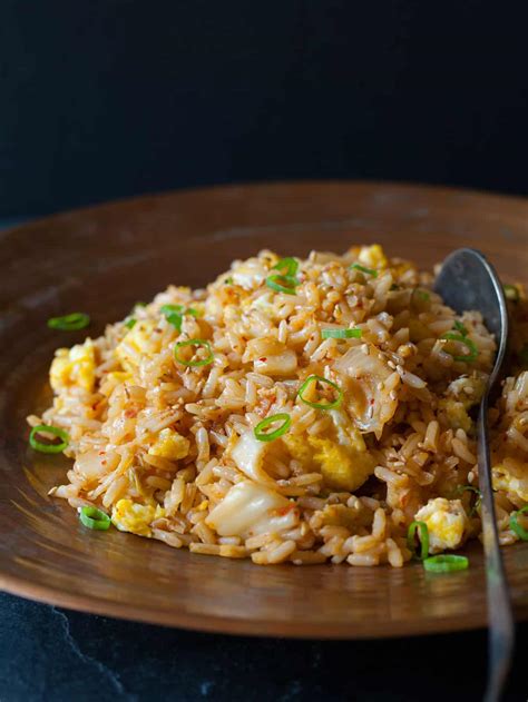 Kimchi Fried Rice Recipe Kimchi Fried Rice Pickled Plum Food And Drinks Made Without Meat