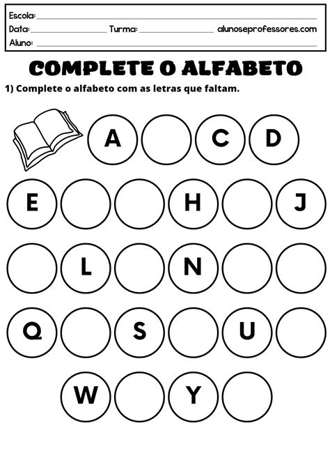 Atividade De Completar O Alfabeto