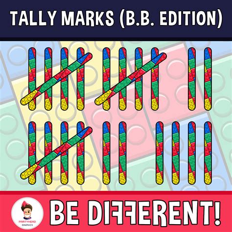 Tally Marks Clipart (Building Bricks Edition) | Tally marks, Clip art, Marks