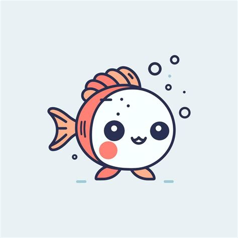 Cute Kawaii Fish Illustration 23521605 Vector Art At Vecteezy