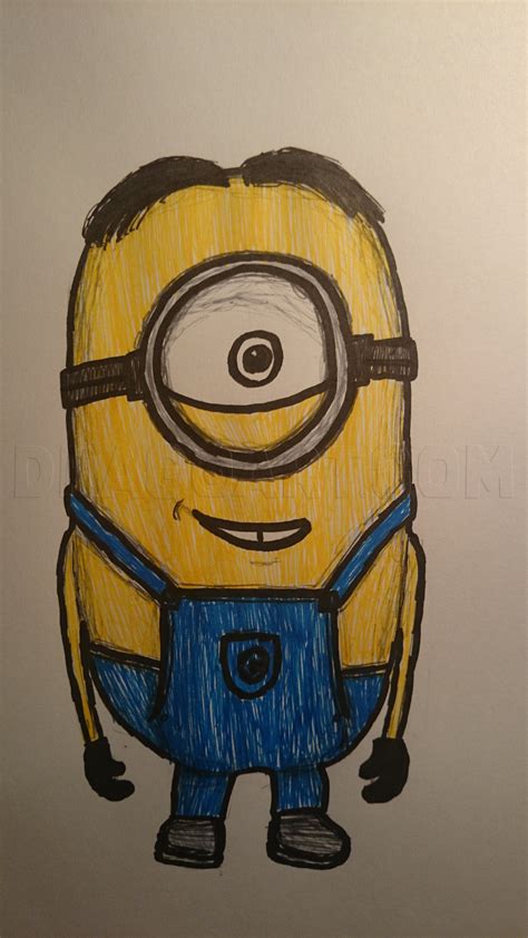 How To Draw Minion Stuart Coloring Page Trace Drawing