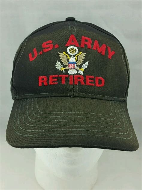 Military Retired Us Army Embroidered Baseball Cap Black One Size Fits