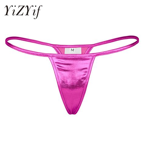 Yizyif Comeondear Shiny G String Mini Thong Sexy Panty Erotic Lingerie Briefs Underwear Bikini