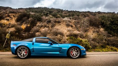 Chevy Z06 Corvette Blue Coupe Cars Wallpapers Hd Desktop And