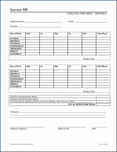Perfect Template Ideas Bi Weekly Employee Timesheet Template For Excel