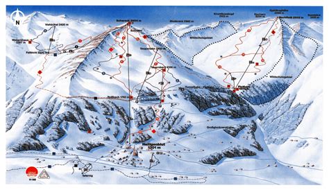 Large Detailed Piste Map Of Heiligenblut Ski Resort 1998 Carinthia
