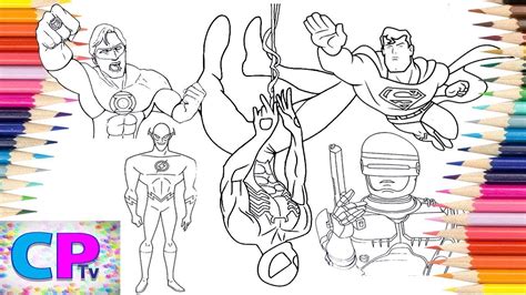 Green Lantern Symbiot Superman Robocop Flash Coloring Pages ZerøCode Skyline Sergius