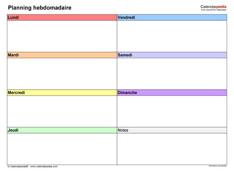 Comment D Finir Son Planning Hebdomadaire Et Mensuel Mod Les Inclus