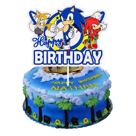 Buy Sonic Birthday Cake Topper Blue Hedgehog Happy Birthday Cake
