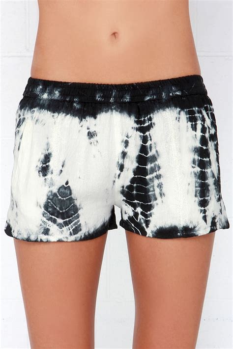 Cute Black And Ivory Shorts Tie Dye Shorts 35 00