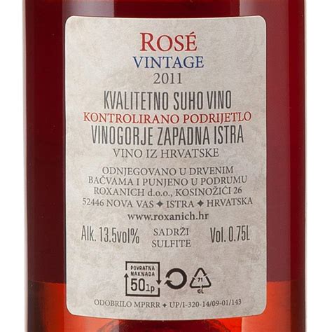 Vrutak Rose Vintage Roxanich 075l Kv Suho 2011