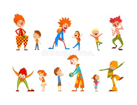 Funny Man Clown Character In Colorful Costume Entertaining Kids Vector