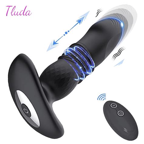 vibrador anal de tapón anal vibración telescópica para mujeres y hombres juguetes sexuales