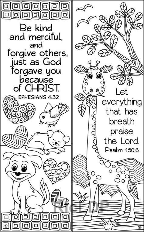 3) print and color the pdf as many times as. Set of 8 Animals & Insects Bible Coloring Bookmarks Cute ...