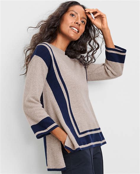 Recycled Cashmere Striped Sweater Garnet Hill