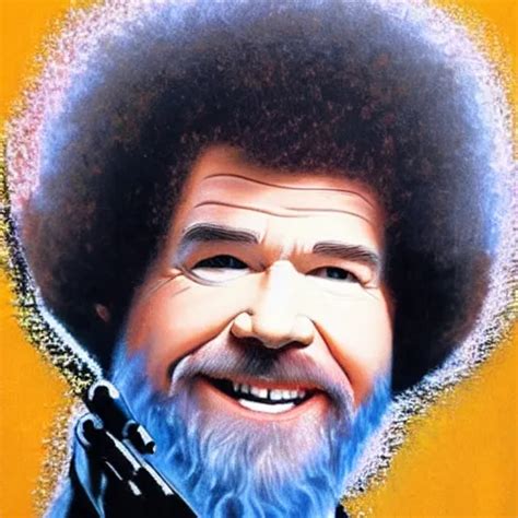 Bob Ross Painting Of Bob Ross With A Lightsaber Stable Diffusion