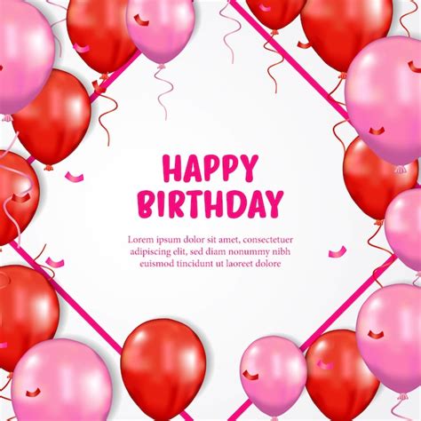 Premium Vector Happy Birthday Balloon Banner