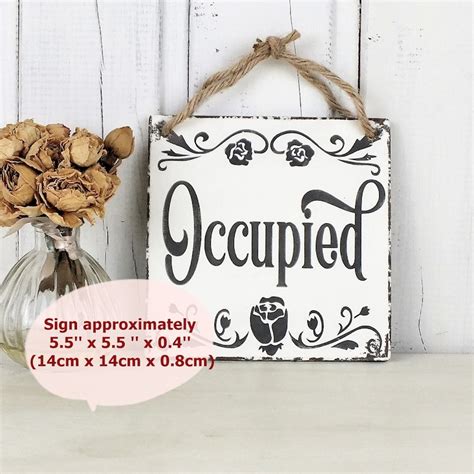 Occupied Vacant Double Sided Wooden Sign Toilet Or Bathroom Etsy