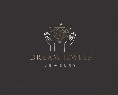 Diamond Jewelry Logo Jewelry Shop Logo Gem And Crystal Hand Etsy