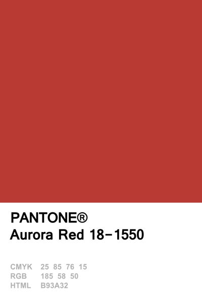 Pantone 2016 Aurora Red Slightly Different To The 2014 Aurora Red