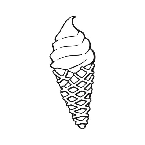 Premium Vector Hand Drawn Doodle Of Ice Cream In The Waffle Cone