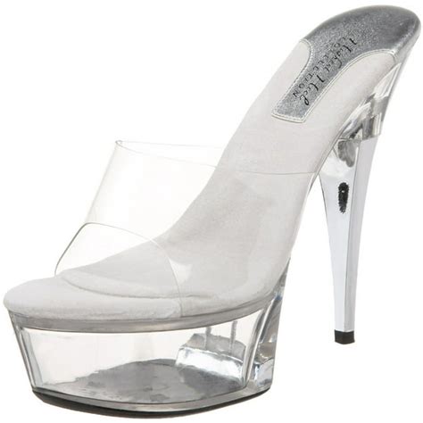The Highest Heel Womens Highest Heel Shoes 6 Platform Mule Wmetal Heel Clear Vinyl