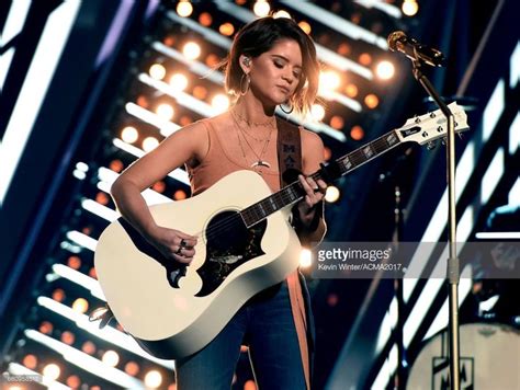 Singer Maren Morris Rehearses Onstage During For The 52nd Academy Of