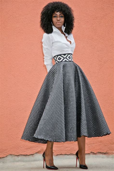 Button Down Textured Tea Length Skirt Tea Length Skirt Skirt