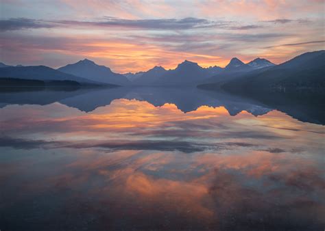 Beautiful Sunrise In Glacier National Park Montana America