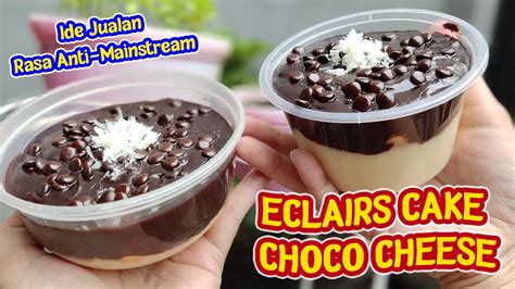 Cara membuat cream cheese, saran saji: Cara Membuat Eclairs Cake Choco Cheese || Dessert Box ...