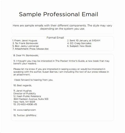 Formal E Mail Example Best Of Free 7 Sample Professional Email