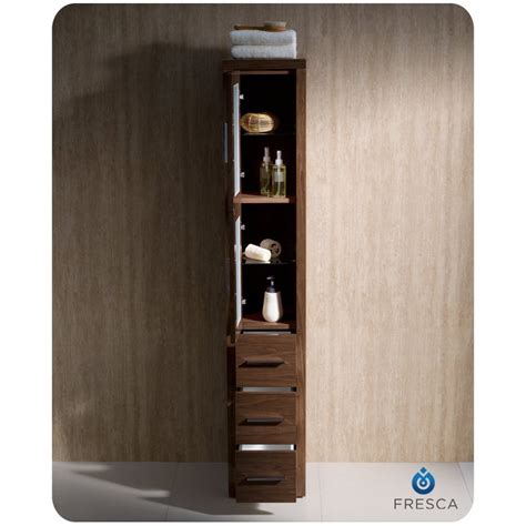 While there's no right or wrong answer, the features and design of the storage cabinet. Fresca Torino Walnut Brown Tall Bathroom Linen Side ...
