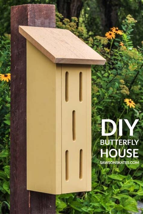 Using a few tools and some untreated dimensional lumber, it's easy to build tom piece (f) inside, on the floor of the house. DIY Butterfly House (Easy + Charming) | Saws on Skates®