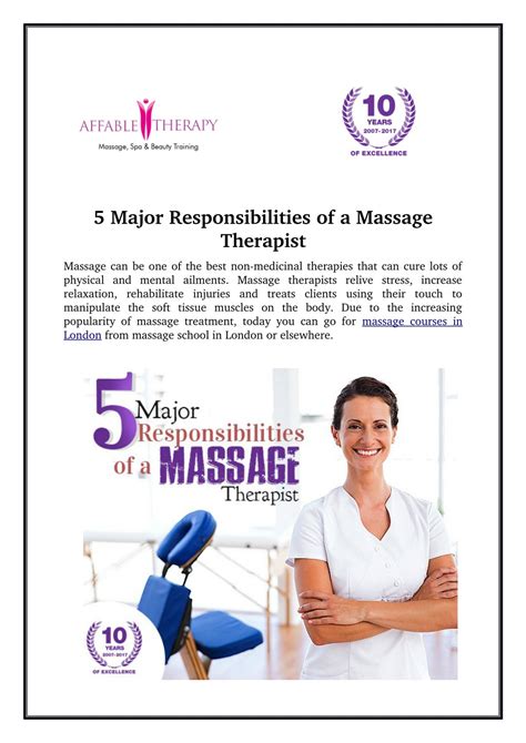 Ppt 5 Major Responsibilities Of A Massage Therapist Powerpoint