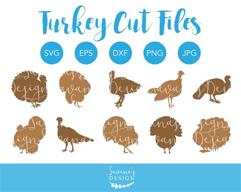 Turkey Svg Turkey Dxf Turkey Cut File Thanksgiving Turkey